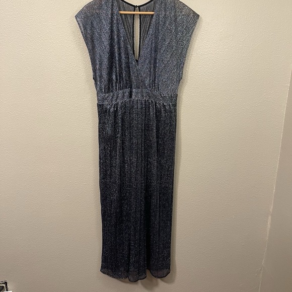 Anthropologie Moulinette Soeurs Dresses & Skirts - Anthropologie Moulinette Soeurs Pleated Metallic Dress Party Celestial Size 8